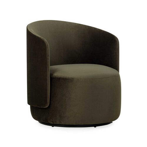 The Estella Swivel Chair - Velvet Ranger Green
